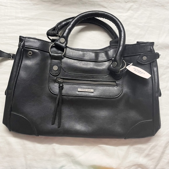 Victoria's Secret Handbags - victoria's secret | nwt black and pink leather satchel shoulder bag